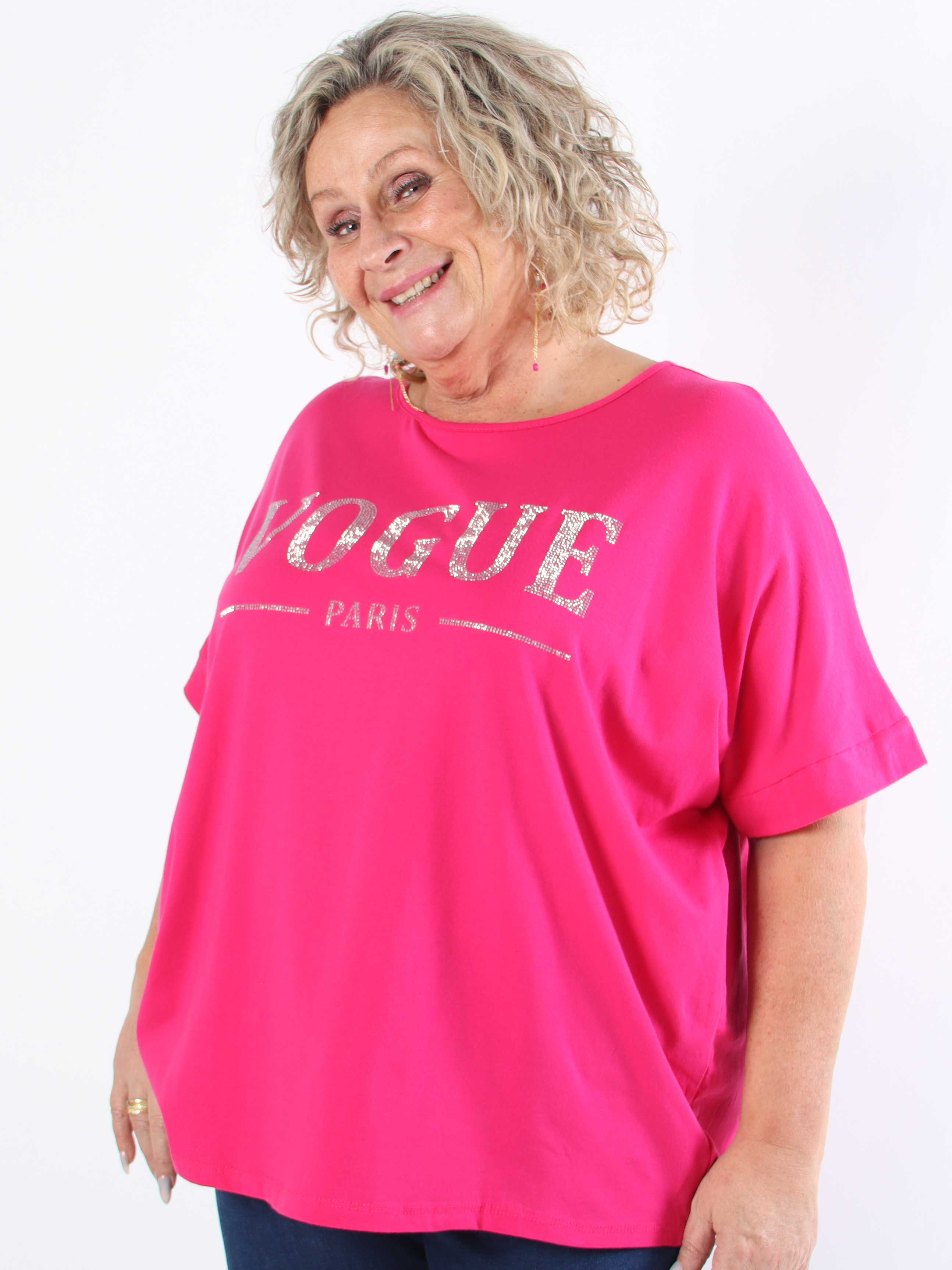 Mintu - T-shirt med mockapressning i plus size